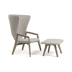 KNIT HIGHTBACK LOUNGE ARMCHAIR with OTTOMAN