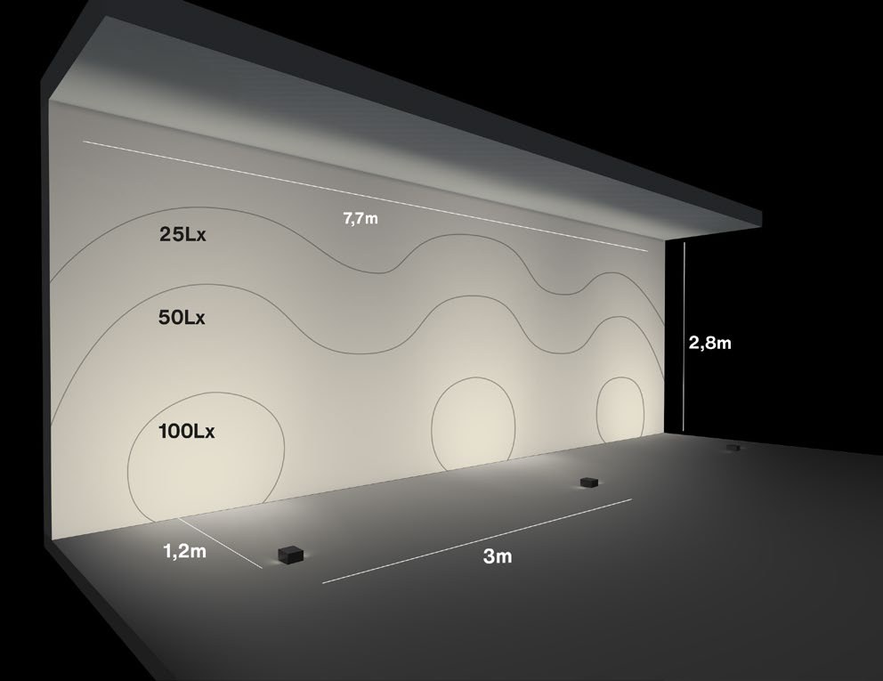 Drift S floor illuminance simulation