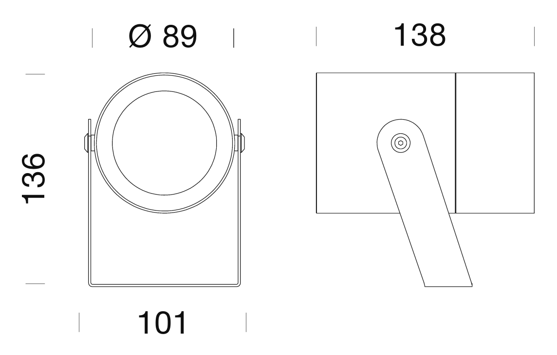 Lux Spot L technical drawing, dark bezel