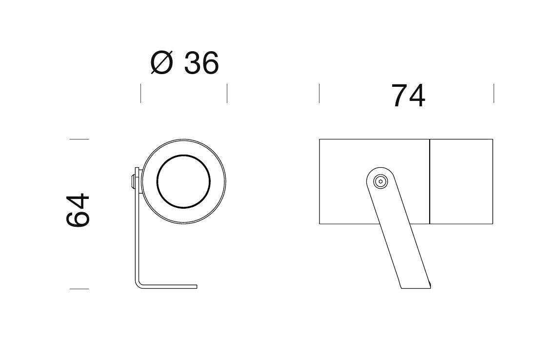 Lux Spot S technical drawing, dark bezel